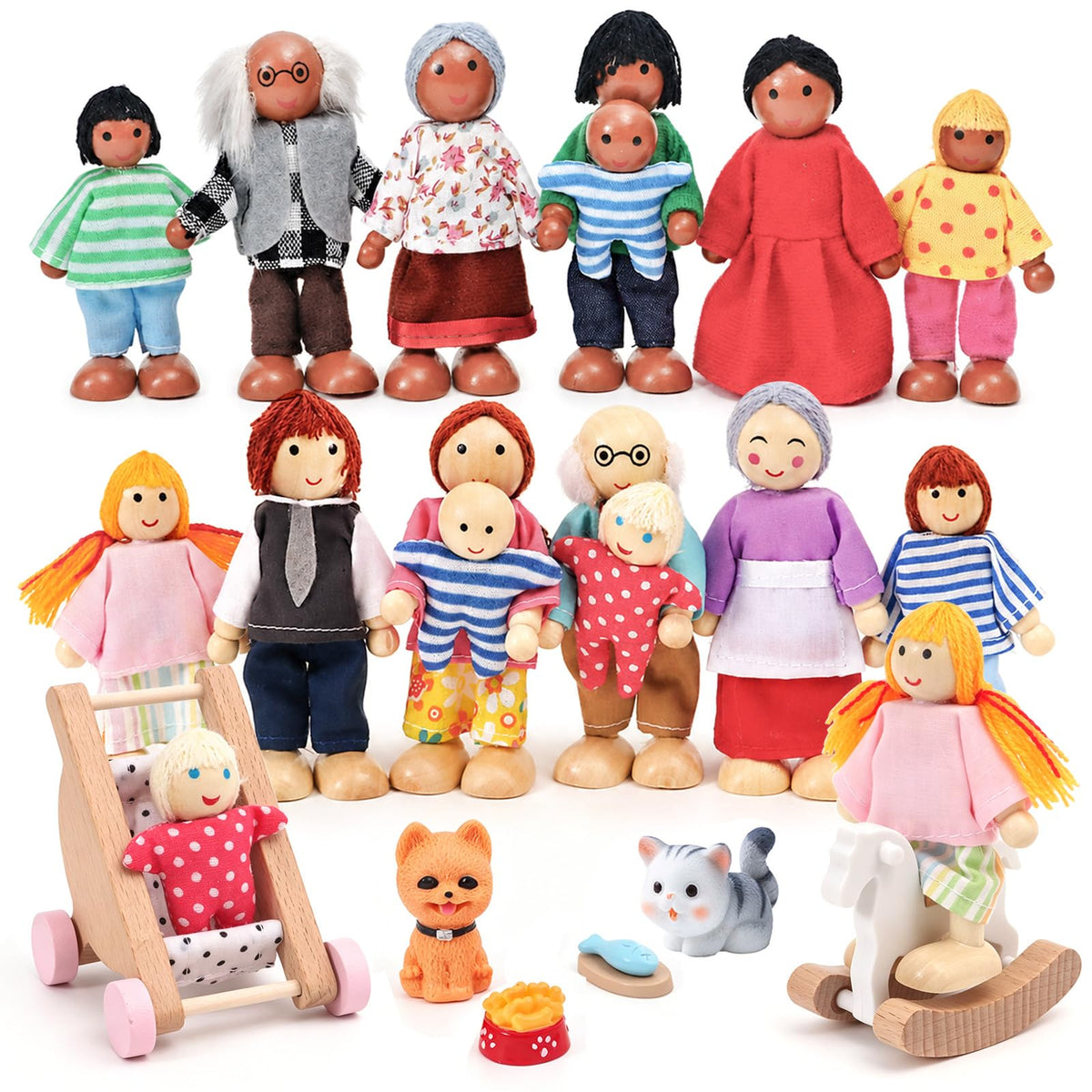 Wooden Dollhouse Family Set Figures S317116