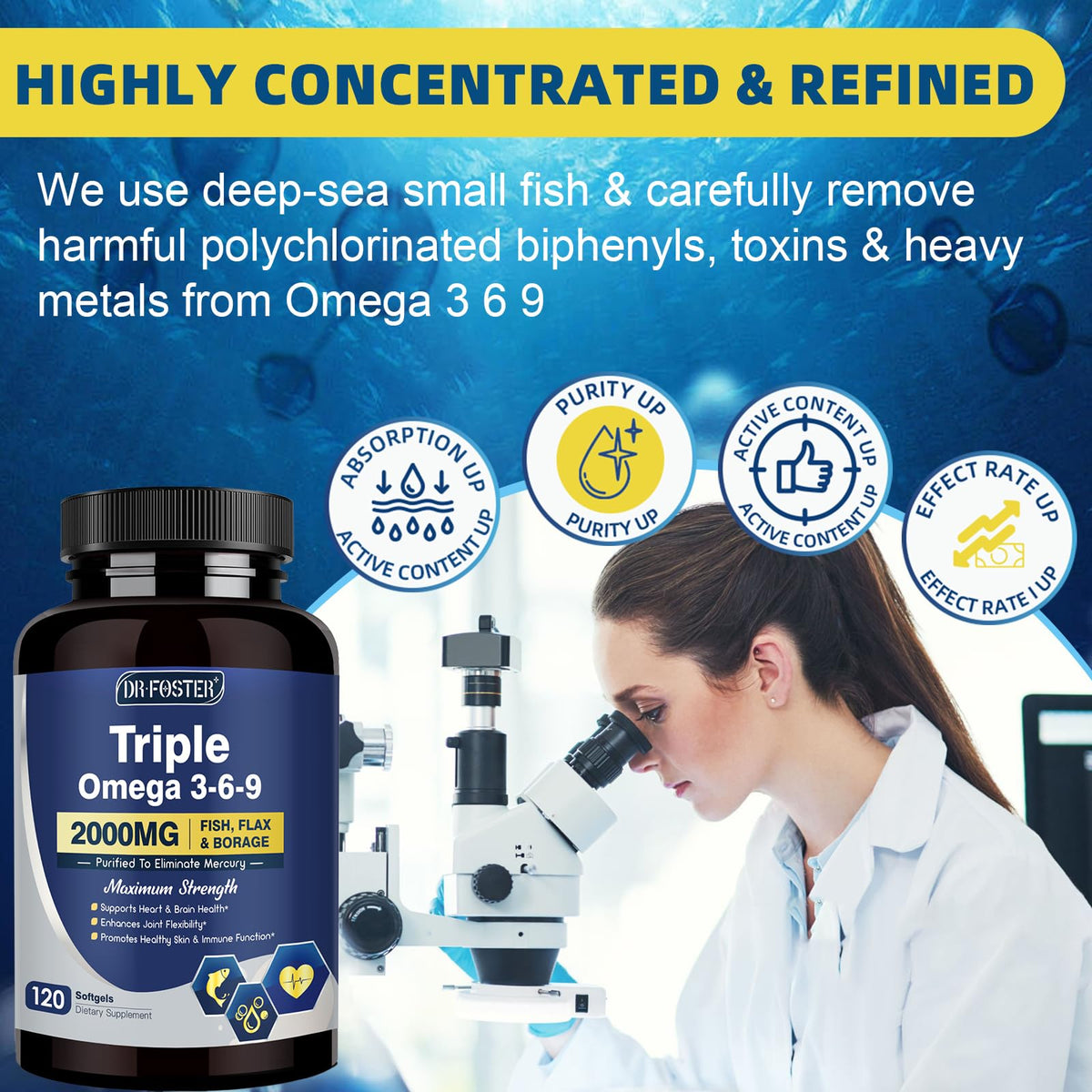Triple Omega 3-6-9 Fish Oil 2000mg 120 Softgels K544013