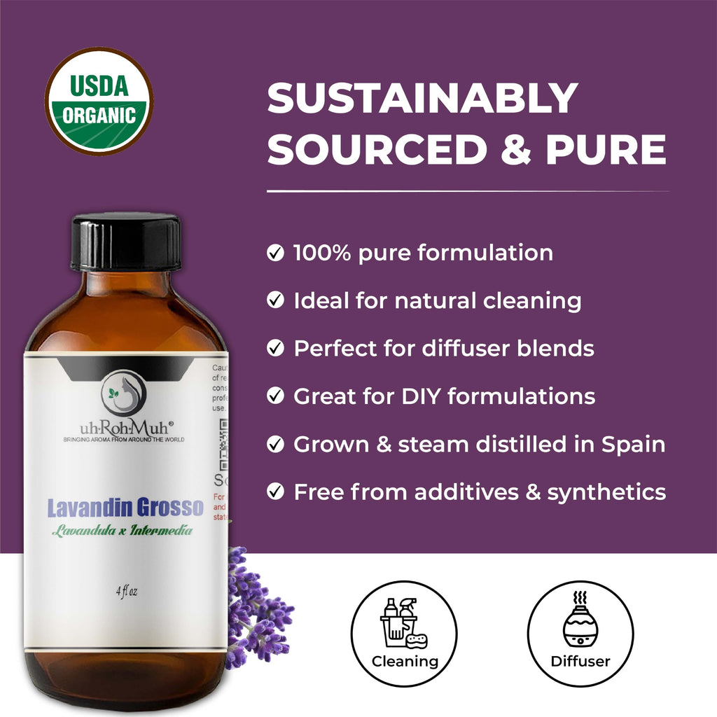 Organic Lavandin Grosso Essential Oil 4 Fl Oz V924