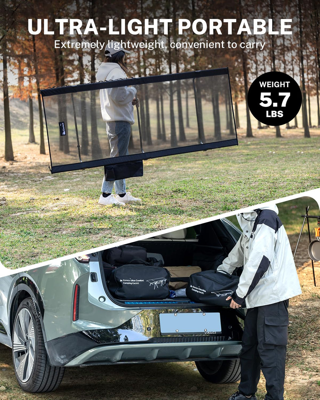 31.5" Wide Ultralight Portable Folding Mesh Camping Cot Y798482