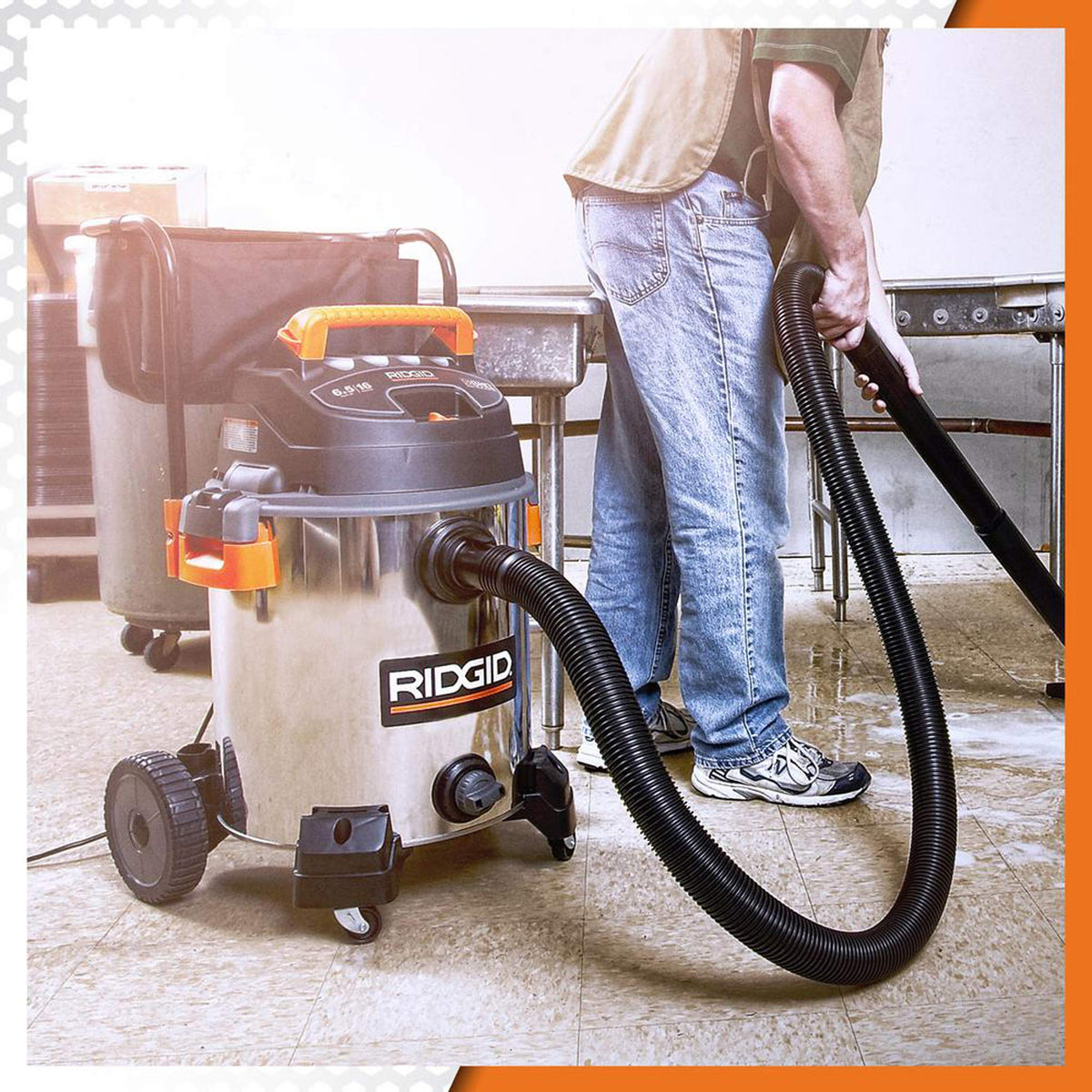 16 Gallon 6.5 Peak HP Stainless Steel Wet Dry Shop Vacuum B83484
