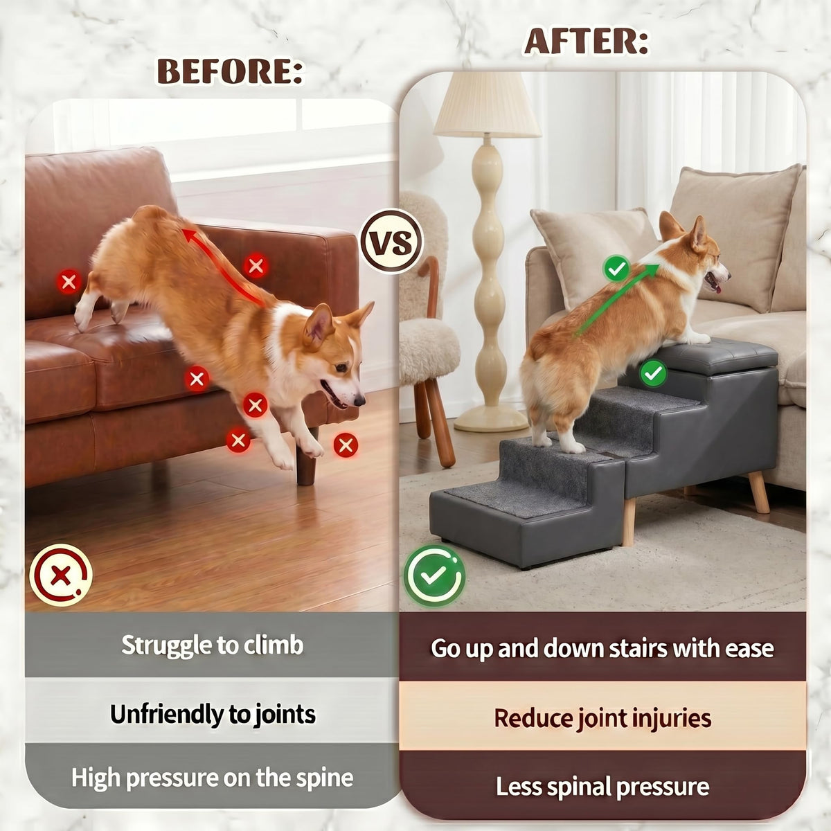 Leather Dog Stairs J642581