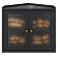Black 2-Tier Wooden Corner Bread Box R2874