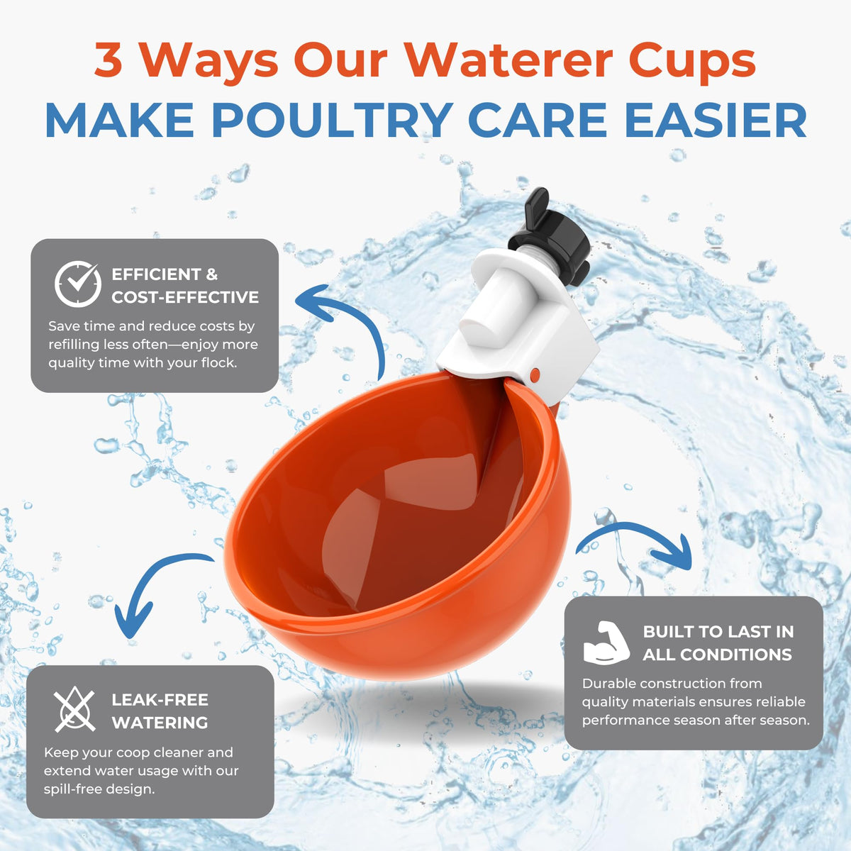 Large Automatic Chicken Waterer Cups 5-Pack K6675
