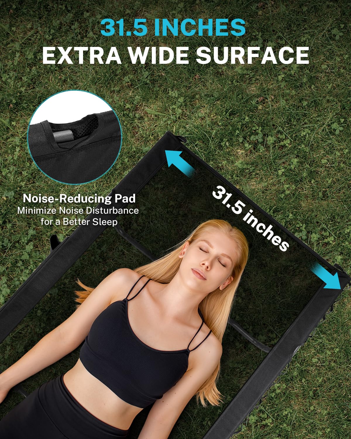 31.5" Wide Ultralight Portable Folding Mesh Camping Cot Y798482