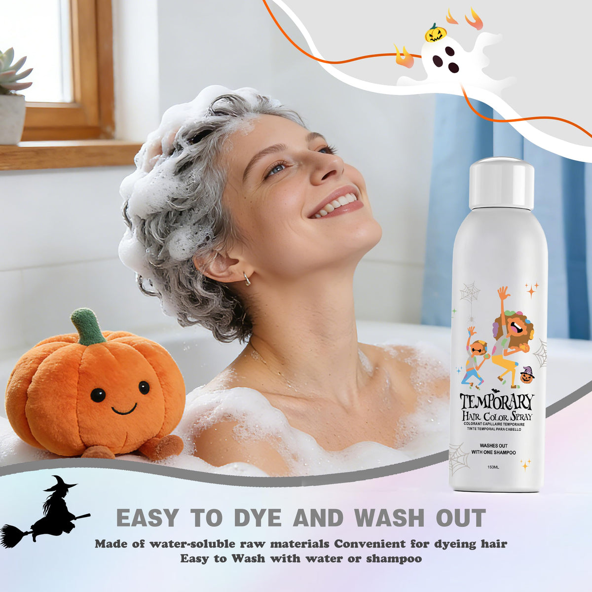 White Temporary Hair Color Spray 150ml A49142
