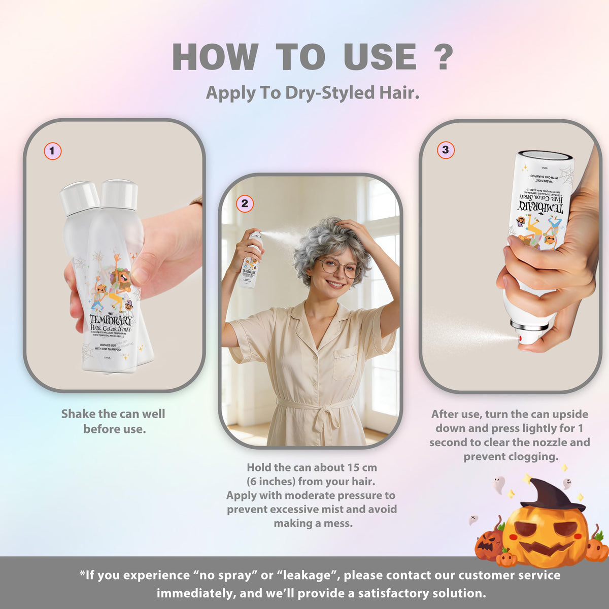 White Temporary Hair Color Spray 150ml A49142