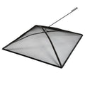 32In Square Heavy Duty Fire Pit Screen Cover with Handle and Poker Black D3609
