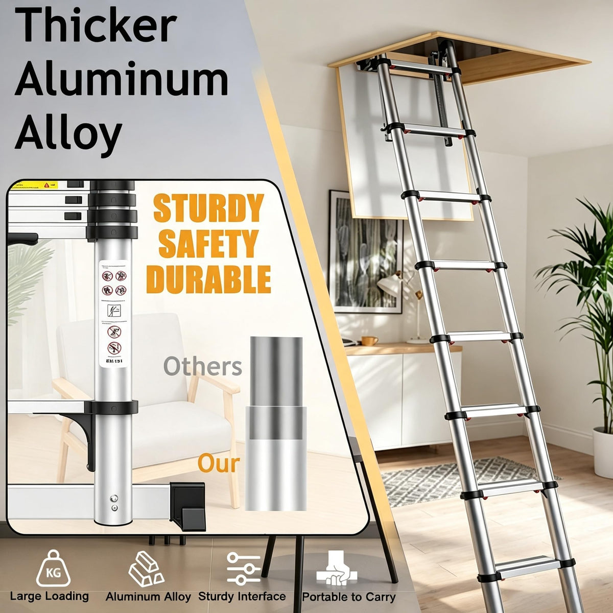 20.5FT Aluminum Telescoping Ladder Q469