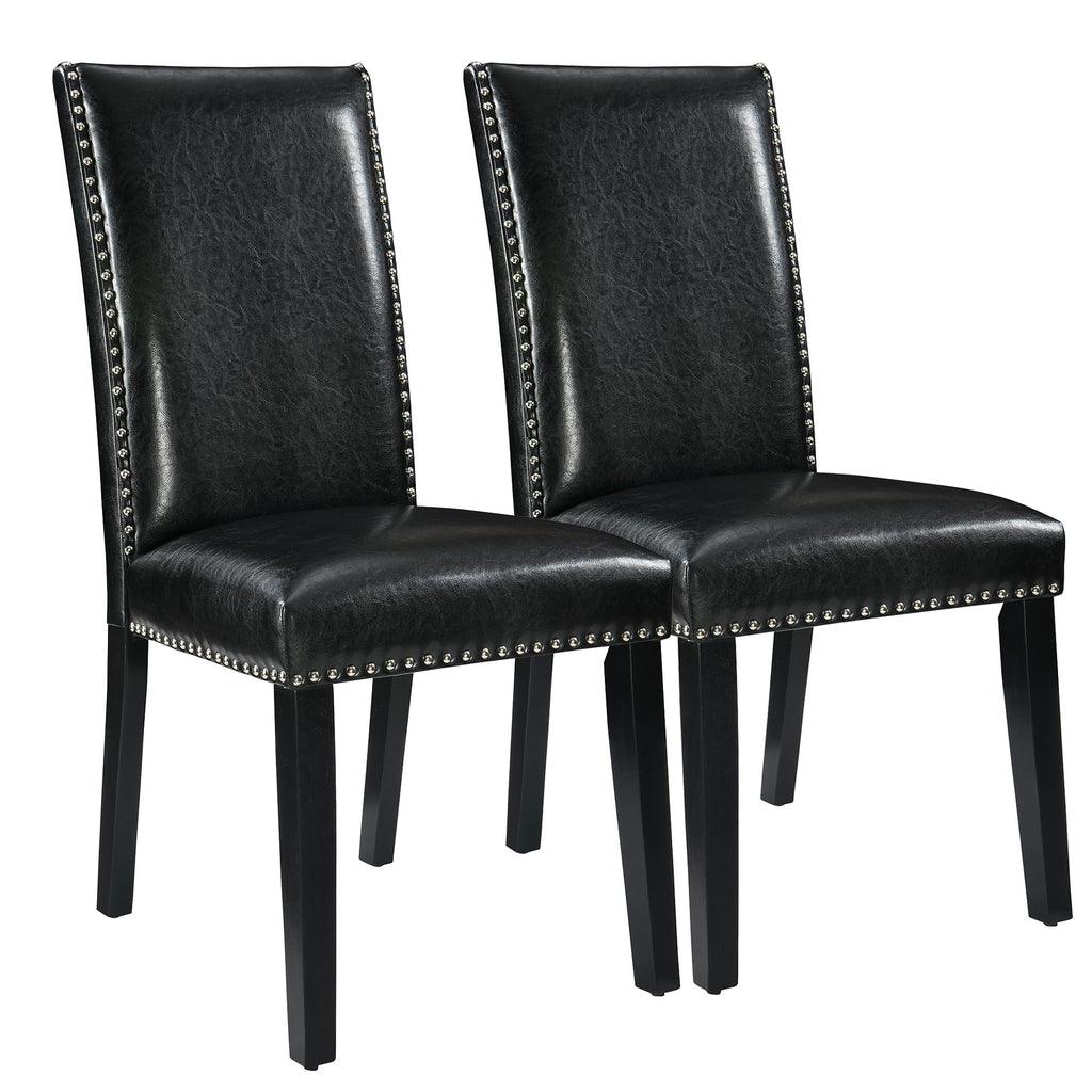 Set of 2 Faux Leather Upholstered Dining Chairs A5082