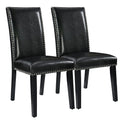 Set of 2 Faux Leather Upholstered Dining Chairs A5082