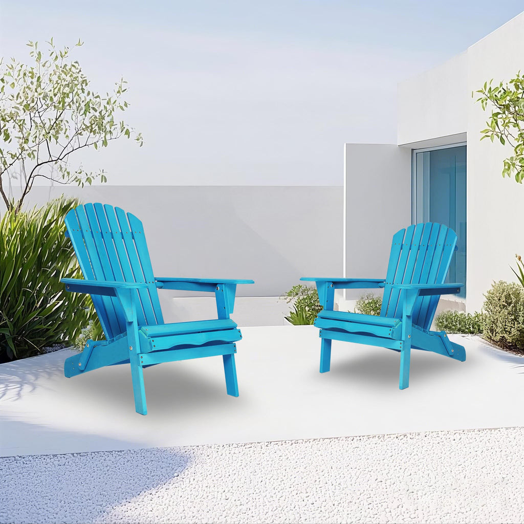 Wooden Folding Adirondack Chair Set of 2 Solid Cedar C568