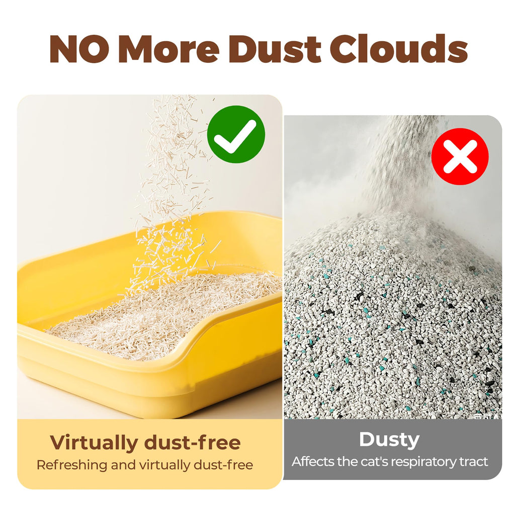 Tofu Cat Litter, Non-Stick, Odor Control, Flushable, Clumping, 99.9% Dust-Free, 5.5lb × 3 Bags Q422