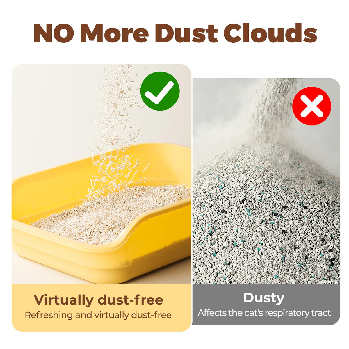 Tofu Cat Litter, Non-Stick, Odor Control, Flushable, Clumping, 99.9% Dust-Free, 5.5lb × 3 Bags Q422