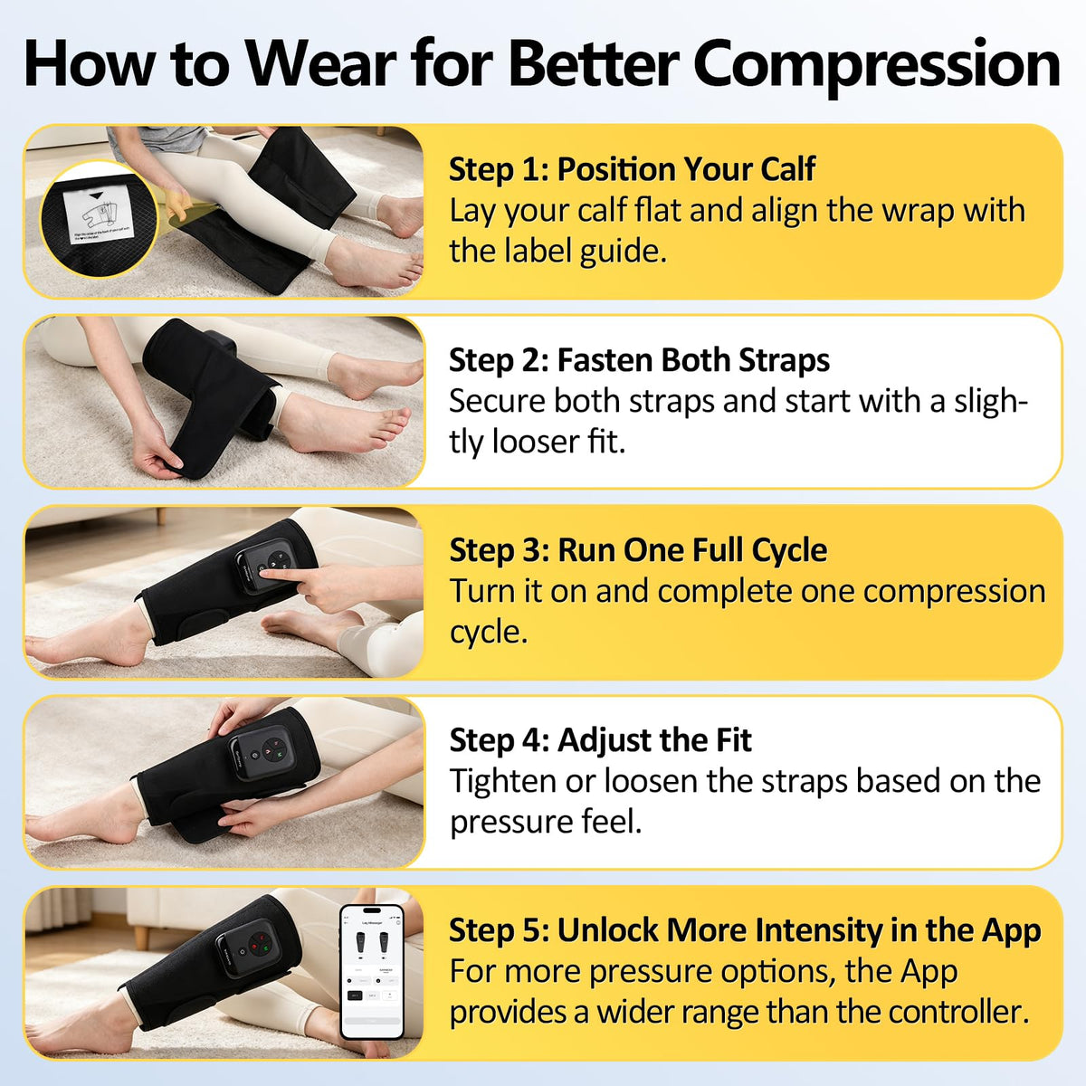 Cordless Air Compression Calf Massager with Heat Q8080
