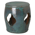Teal Round Ceramic Garden Stool G898567