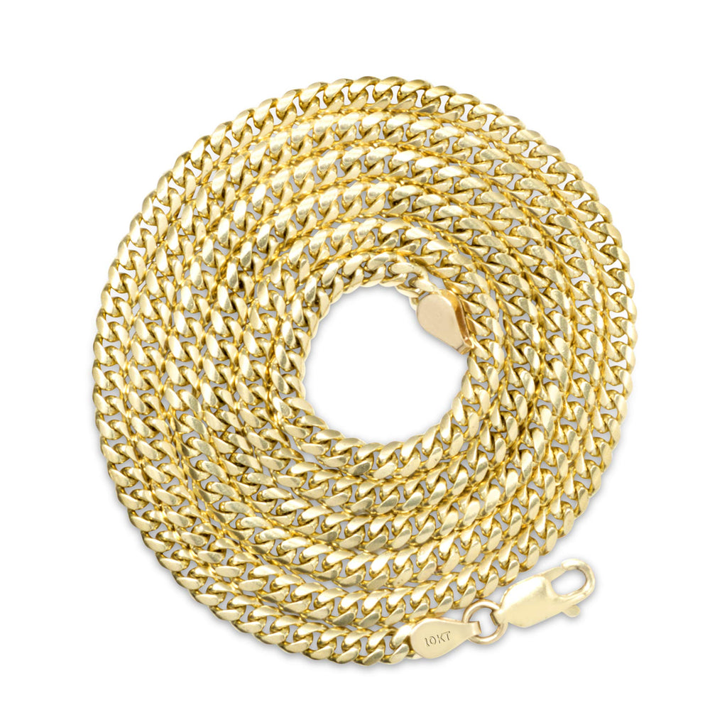 10k Yellow Gold Cuban Link Chain Necklace D7330