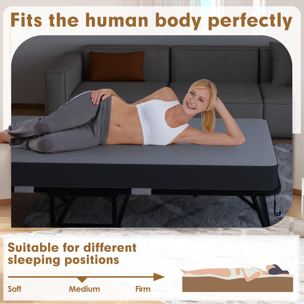 75" x 31" Folding Bed with 5" Memory Foam Mattress H382