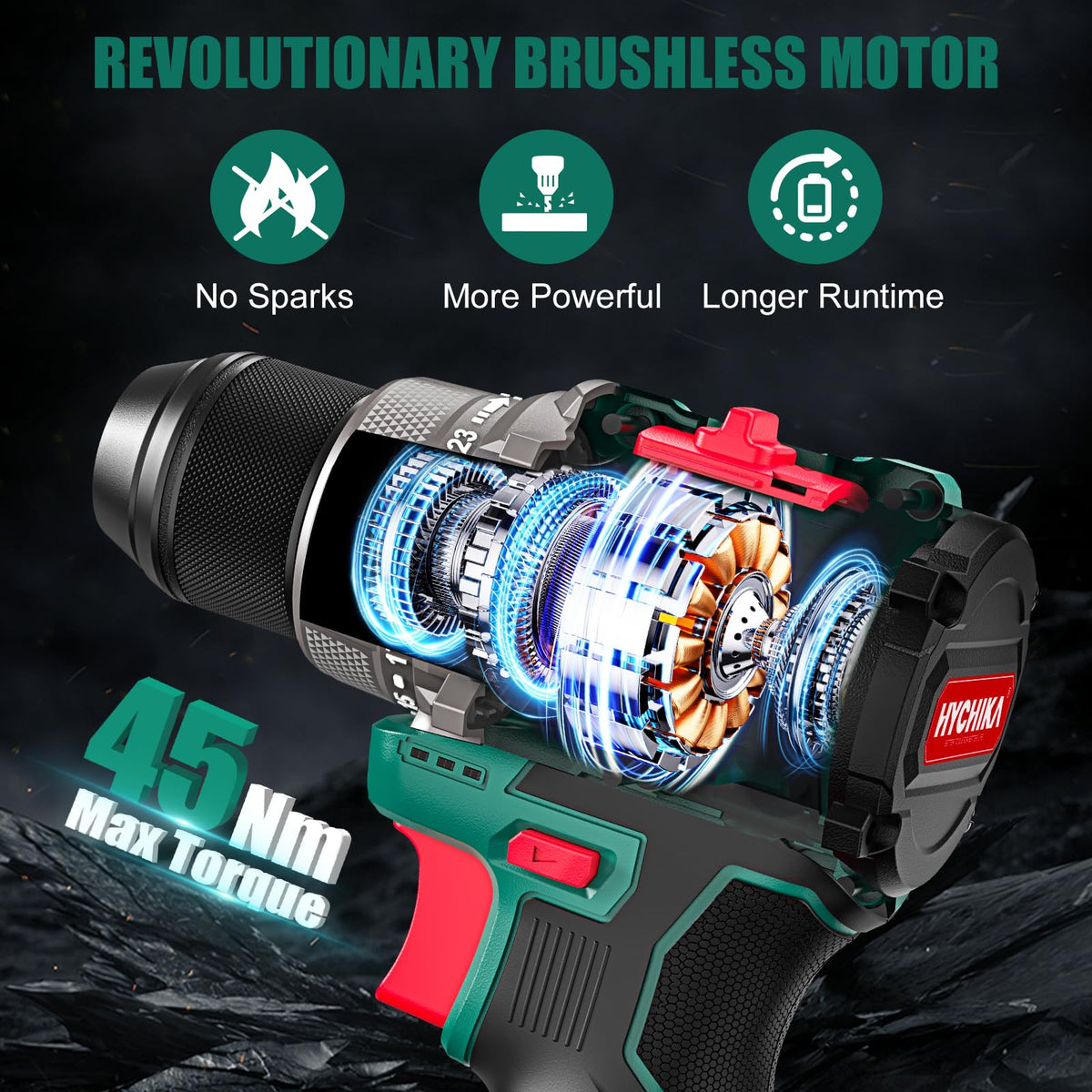16.8V Cordless Brushless Compact Drill X93344