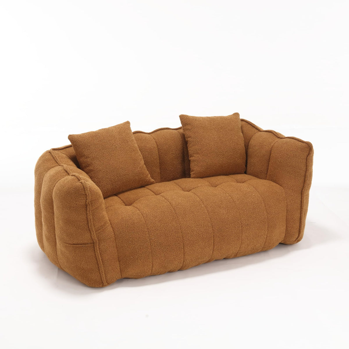 66" Yellow Chenille Memory Foam Bean Bag Chair with 2 Pillows C838360