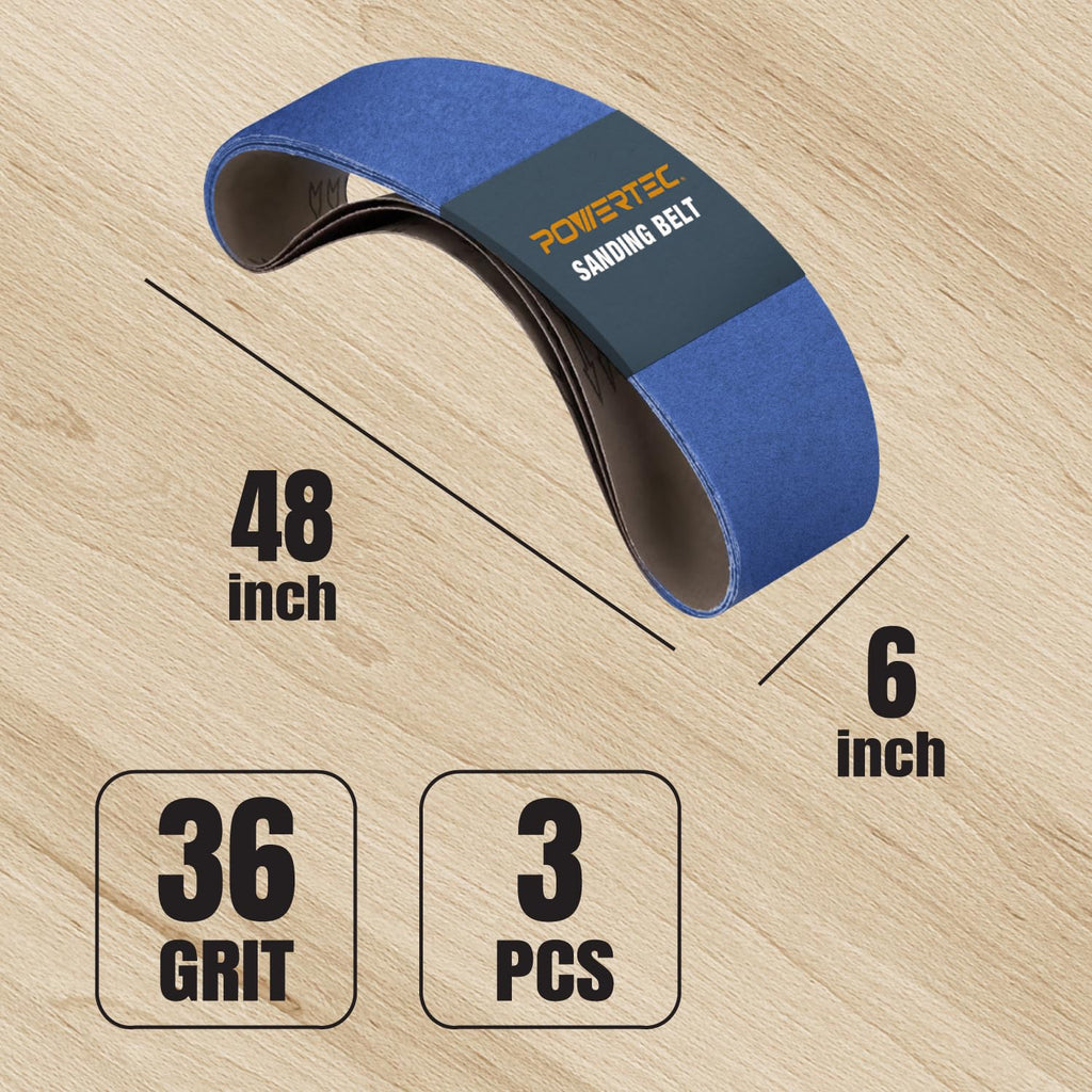 6 x 48 Inch 36 Grit Zirconia Sanding Belts 3PK P4108