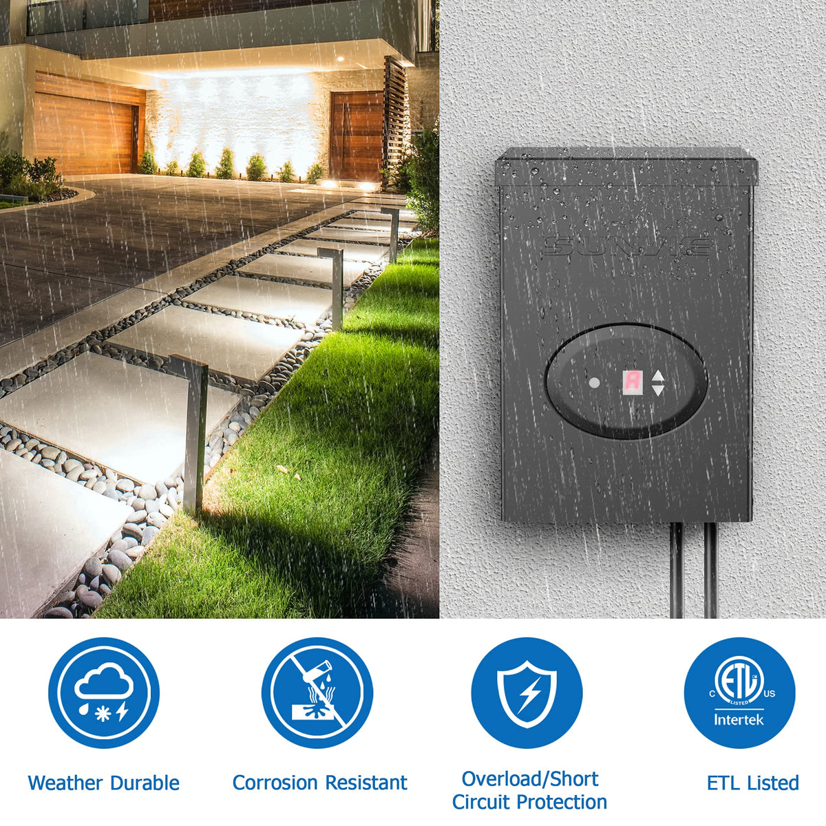 12 Pack Warm White Waterproof Low Voltage Landscape Lights S39274