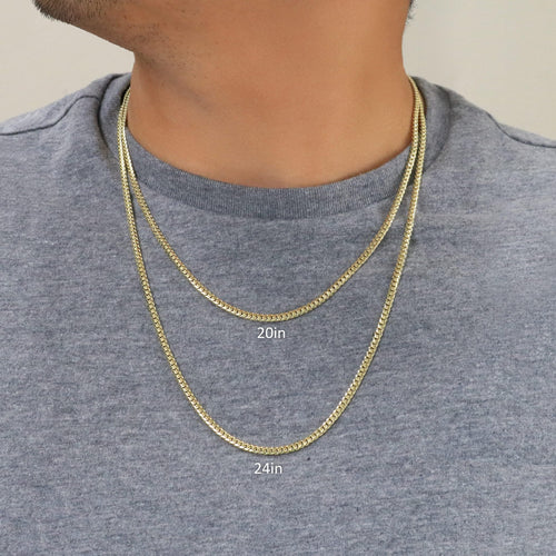 10k Yellow Gold Cuban Link Chain Necklace D7330