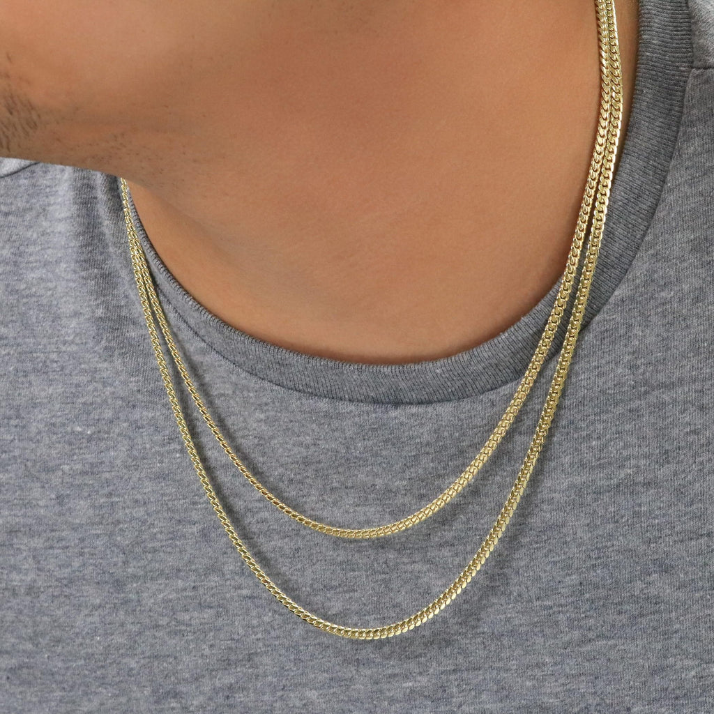 10k Yellow Gold Cuban Link Chain Necklace D7330